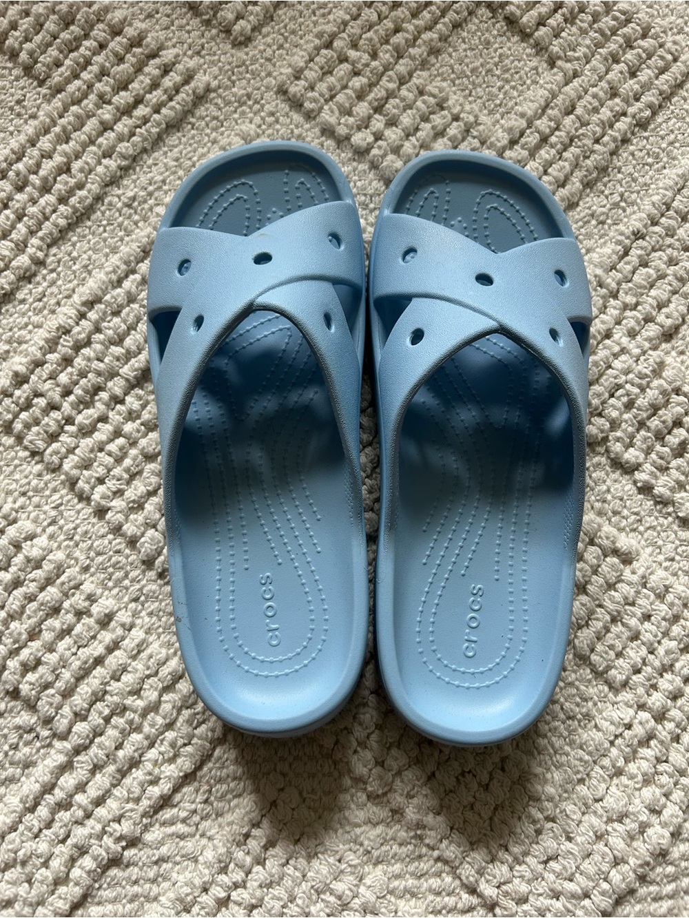 CROCS Women's Light Blue Slide Sandals